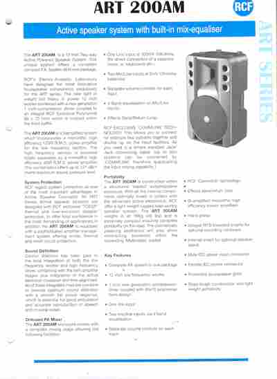 Буклет RCF ART 200AM, 55-900, Баград.рф